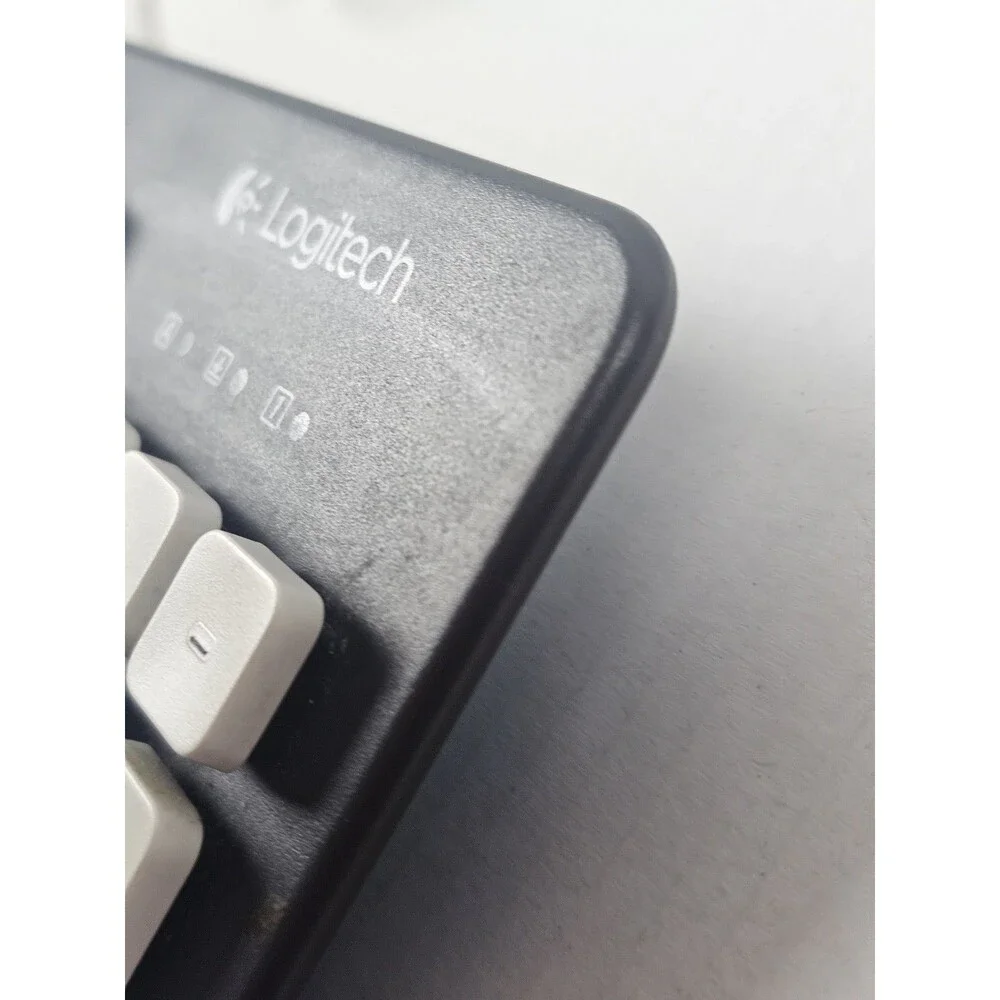 Logitech K310 Washable USB Keyboard Blue Gray Full Size Tested Working